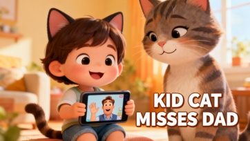 Kid Cat Talks to Her Dad – Heartwarming Family Moment