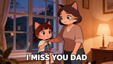 Kid Cat Misses Her Dad – Emotional Cat Story for Kids